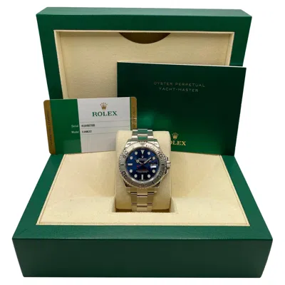 Pre-owned Rolex Yacht-master 116622 Steel 40mm Blue Dial Automatic Watch Box Papers