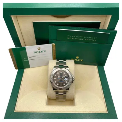Pre-owned Rolex Yacht-master 116622 Steel 40mm Rhodium Dial Automatic Watch In Multi