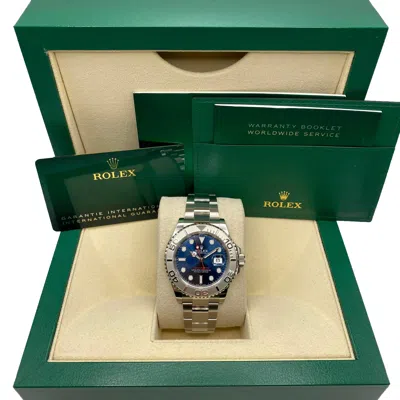 Pre-owned Rolex Yacht-master 126622 40mm Platinum Steel Blue Dial Automatic Watch B&p