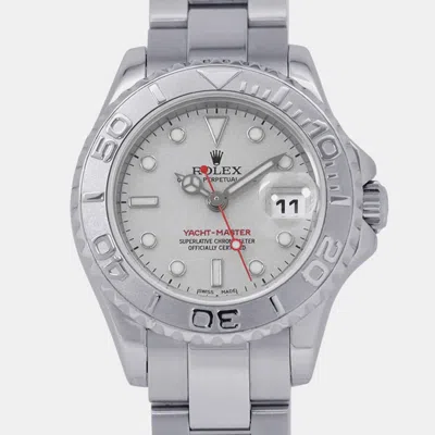 Pre-owned Rolex Yacht-master 169622 Silver Stainless Steel Automatic Women Wristwatch 29mm