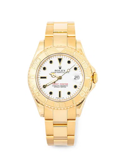 Pre-owned Rolex Yacht-master 35mm Watch In White