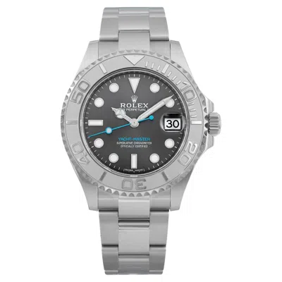Pre-owned Rolex Yacht-master 37mm Platinum Steel Rhodium Dial Automatic Watch 268622 In Multi