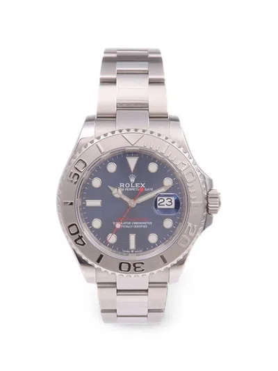 Pre-owned Rolex Yacht-master 40mm Watch In Blue