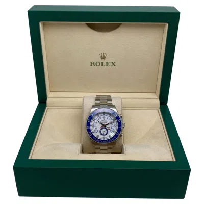 Pre-owned Rolex Yacht-master Ii 116680 Command Bezel White Dial Steel Automatic Mens Watch