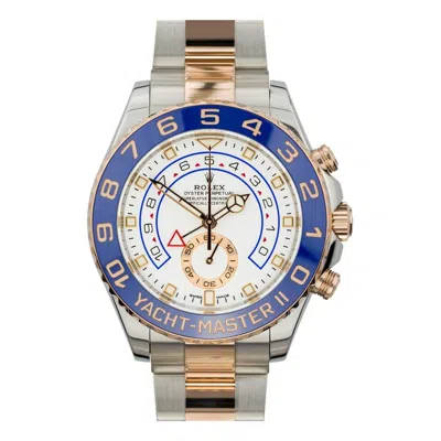 Pre-owned Rolex Yacht-master Ii Steel White Dial Automatic With Box And Papers