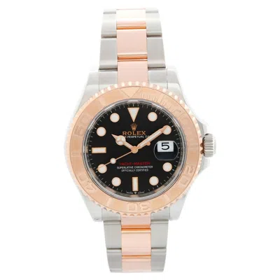 Pre-owned Rolex Yacht-master Men's Stainless Steel & Rose Gold Watch 126621 In Red