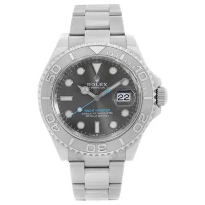 Pre-owned Rolex Yacht-master Steel Platinum Bezel Rhodium Dial Automatic Watch 126622 In Multi