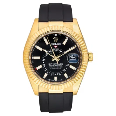 Pre-owned Rolex Yellow Gold Sky-dweller Watch