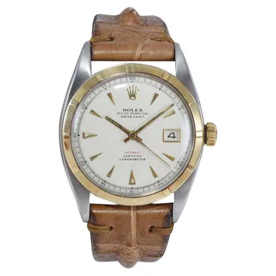 Pre-owned Rolex Yellow Gold Stainless Steel Early Datejust Perpetual Wind Watch, 1953