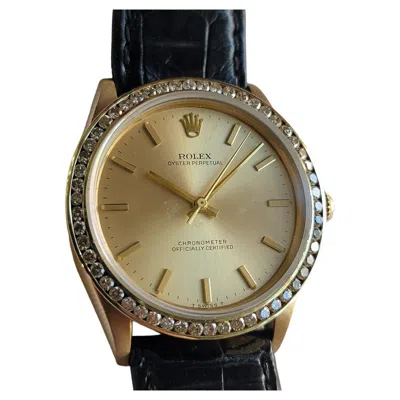 Pre-owned Rolex Zephyr Ref 1029 18k Solid Gold 1970s Mens Automatic W Diamond Bezel Ra698 In Multi