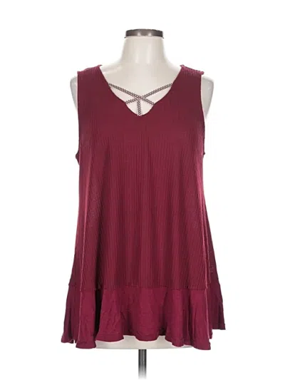 Pre-owned Rolla Coster Sleeveless Top Burgundy V Neck Tops