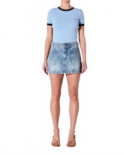 Rolla's 90's Relaxed Mini Deco Skirt In Lennon In Blue