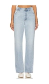 Rolla's 90s Relaxed Faded Blue High Waist Nonstretch Straight Leg Jeans In Faded Blue