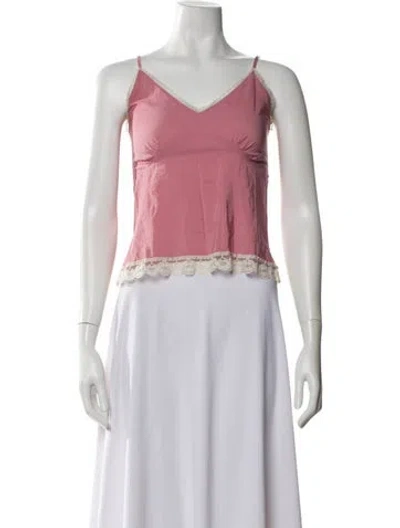 Pre-owned Rolla's Bamboo V-neck Top In Pink