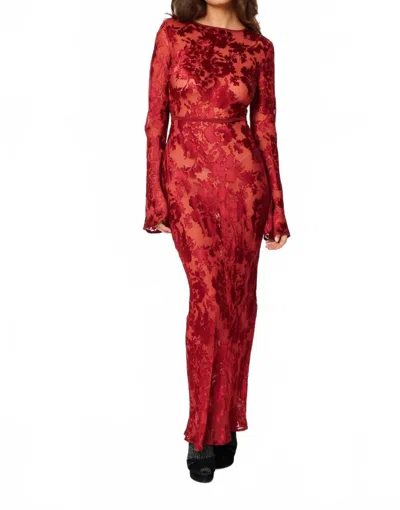 Rolla's Bettina Maxi Burnout Maxi Dress In Ruby In Red