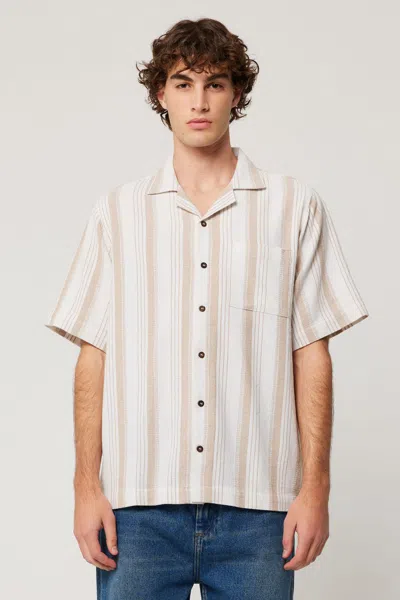 Rolla's Bowler Weave Stripe Shirt In Natural