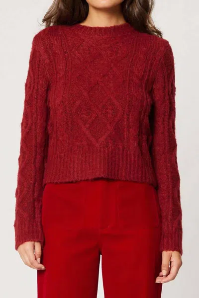 Rolla's Cable Knit Sweater In Ruby In Red