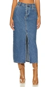 Rolla's Chicago Denim Maxi Skirt In Mid Vintage Blue