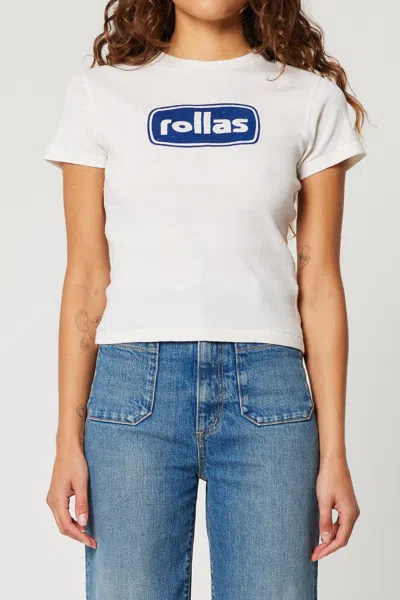 Rolla's Classic Station Tee In White Navy