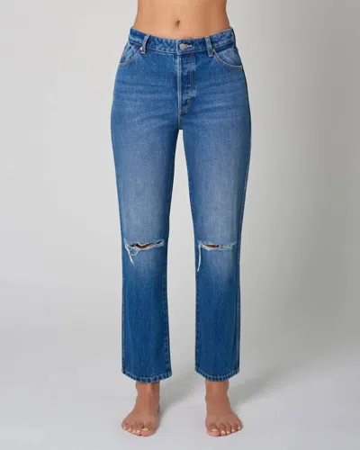 Rolla's Classic Straight Ankle Denim Pants In Worn In Blue