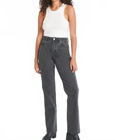 Rolla's Classic Straight Leg Jeans In Vintage Black In Gray