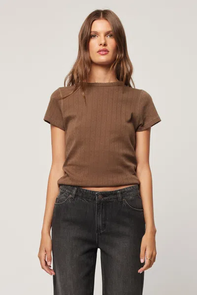 Rolla's Classic Tee Pointelle In Nutmeg