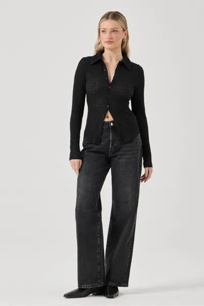 Rolla's Daisy Lace Shirt In Black