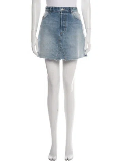 Pre-owned Rolla's Distressed Accents Mini Skirt In Blue