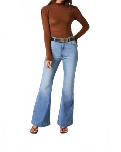 Rolla's East Coast Flare Kate Denim Jeans In Mid Vintage Blue In Brown