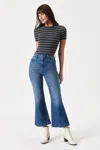 Rolla's Eastcoast Flare Ankle Jean In Vintage Blue In Mid Blue