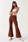 Rolla's East Coast Rusty Brown Corduroy High Rise Flare Pants In Brown