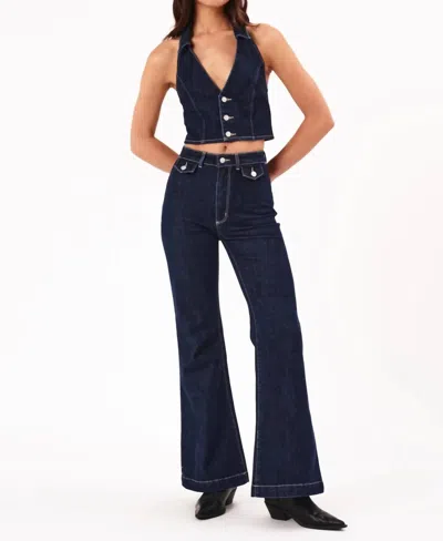 Rolla's Eastcoast Flare Jeans In Dark Denim In Blue