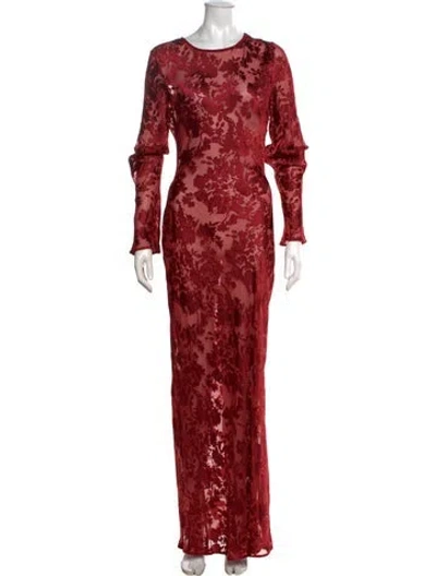 Pre-owned Rolla's Floral Print Long Dress In Red