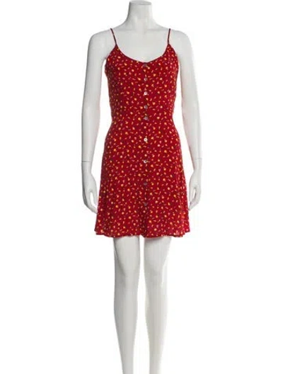 Pre-owned Rolla's Floral Print Mini Dress In Red