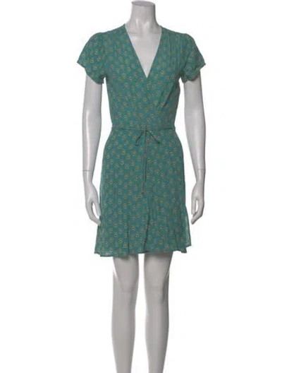Pre-owned Rolla's Floral Print Mini Dress W/ Tags In Green