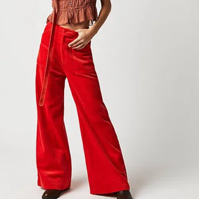 Rolla's Francoise Cord Pant In Bright Orange In Ruby