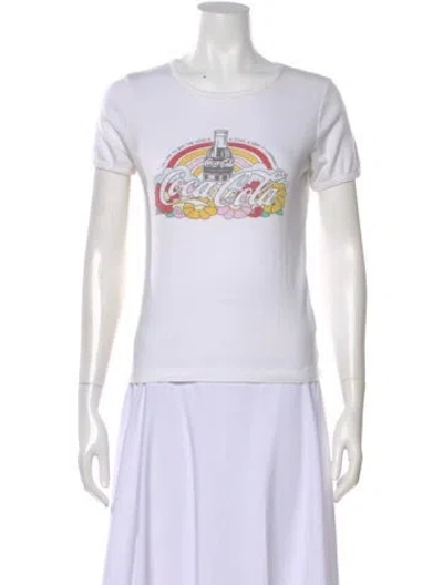 Pre-owned Rolla's Graphic Print Crew Neck T-shirt In White