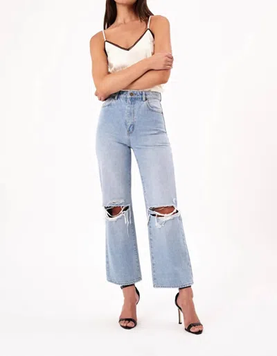 Rolla's Heidi Ankle Length Distressed Jeans In Old Stone In Blue