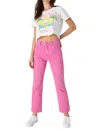 Rolla's High Rise Straight Original Jean In Pink In Pink