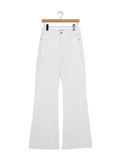 Pre-owned Rolla's High-rise Flared Jeans In White