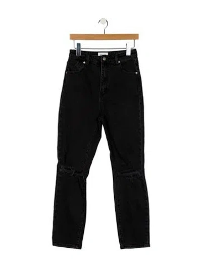 Pre-owned Rolla's High-rise Straight Leg Jeans In Black