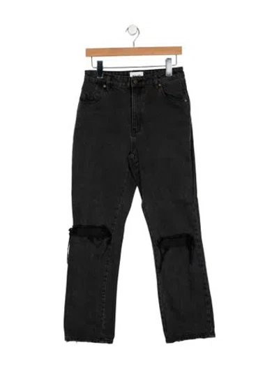 Pre-owned Rolla's High-rise Straight Leg Jeans In Black