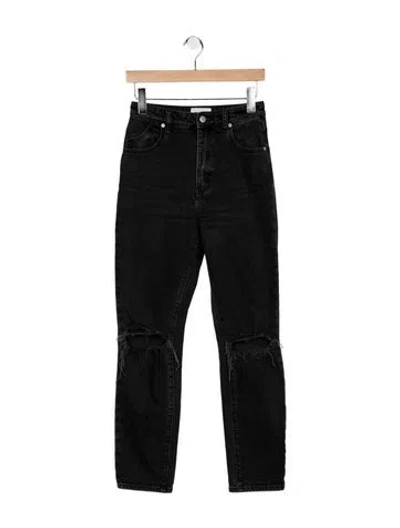 Pre-owned Rolla's High-rise Straight Leg Jeans In Black