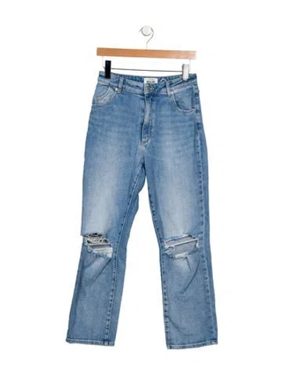 Pre-owned Rolla's High-rise Straight Leg Jeans In Blue