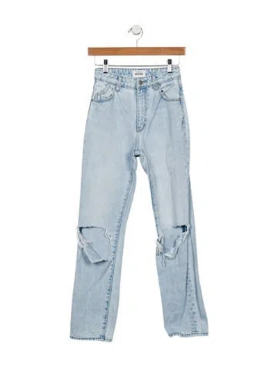 Pre-owned Rolla's High-rise Straight Leg Jeans In Blue
