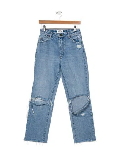 Pre-owned Rolla's High-rise Straight Leg Jeans In Blue