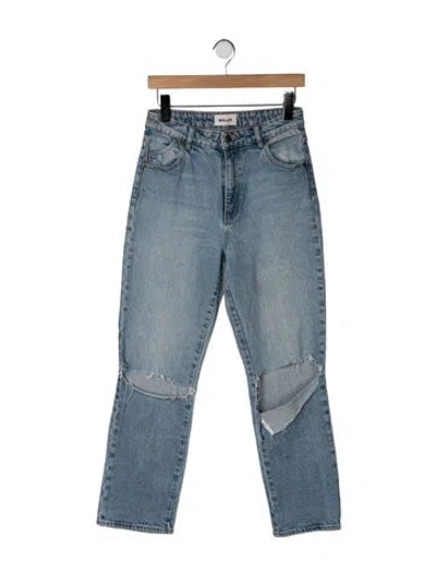 Pre-owned Rolla's High-rise Straight Leg Jeans In Blue