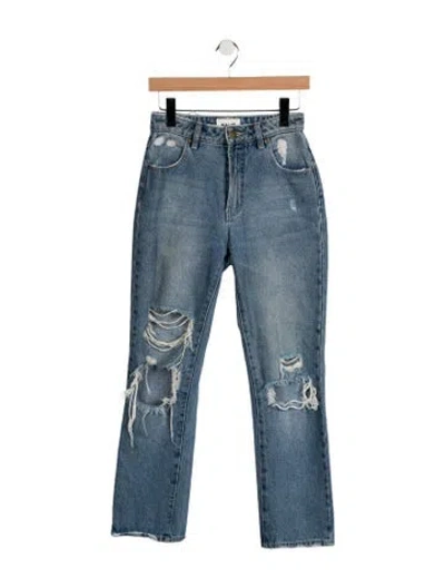 Pre-owned Rolla's High-rise Straight Leg Jeans In Blue