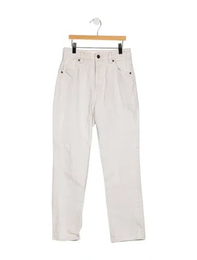 Pre-owned Rolla's High-rise Straight Leg Jeans In Neutral