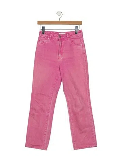 Pre-owned Rolla's High-rise Straight Leg Jeans In Pink